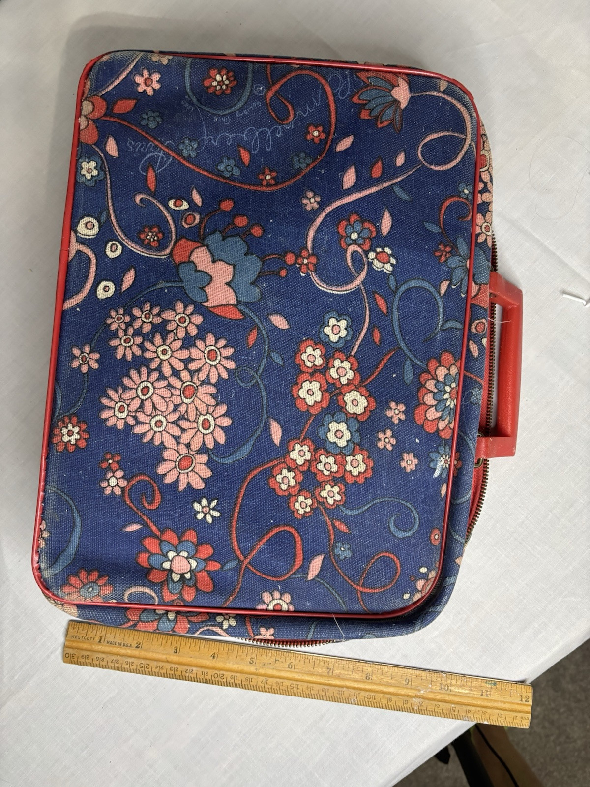 Vintage 1960s Holiday Fair Floral Mod Case Carry-On Medium,Small Girls Suitcases