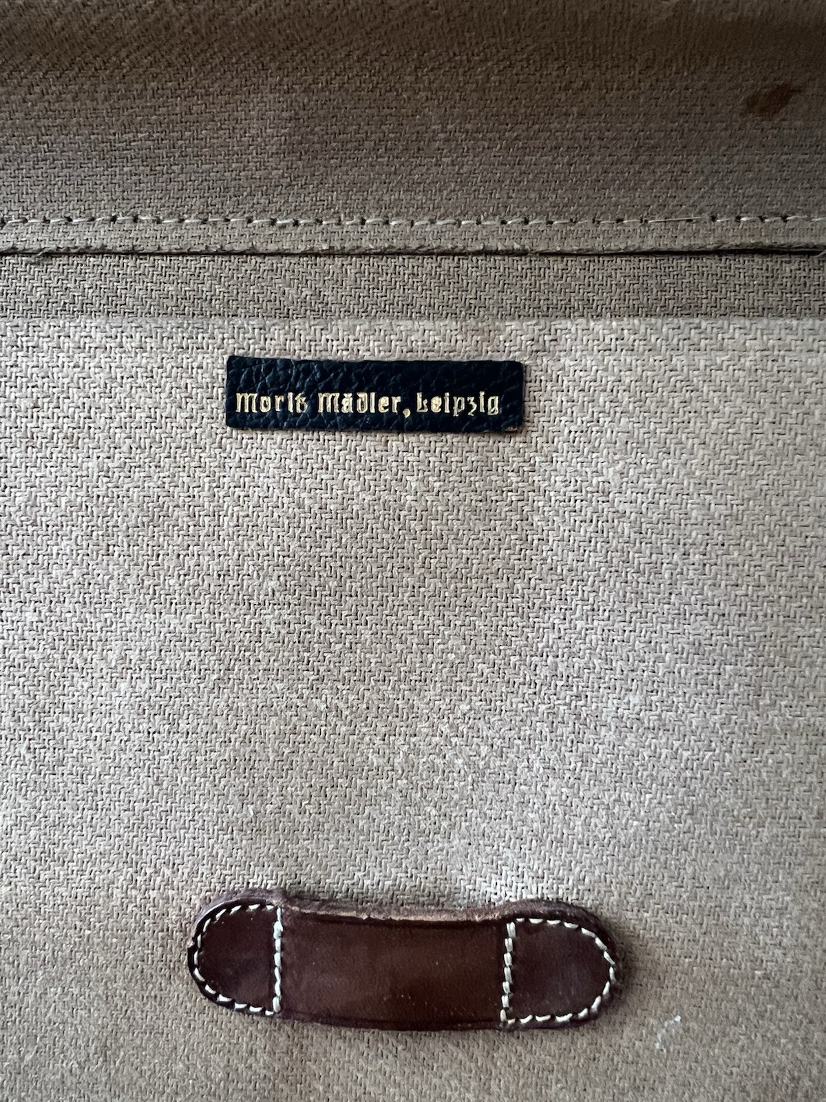 Moritz Madler Leather Travel Case, Germany 1930’s White Star Cunard Tags