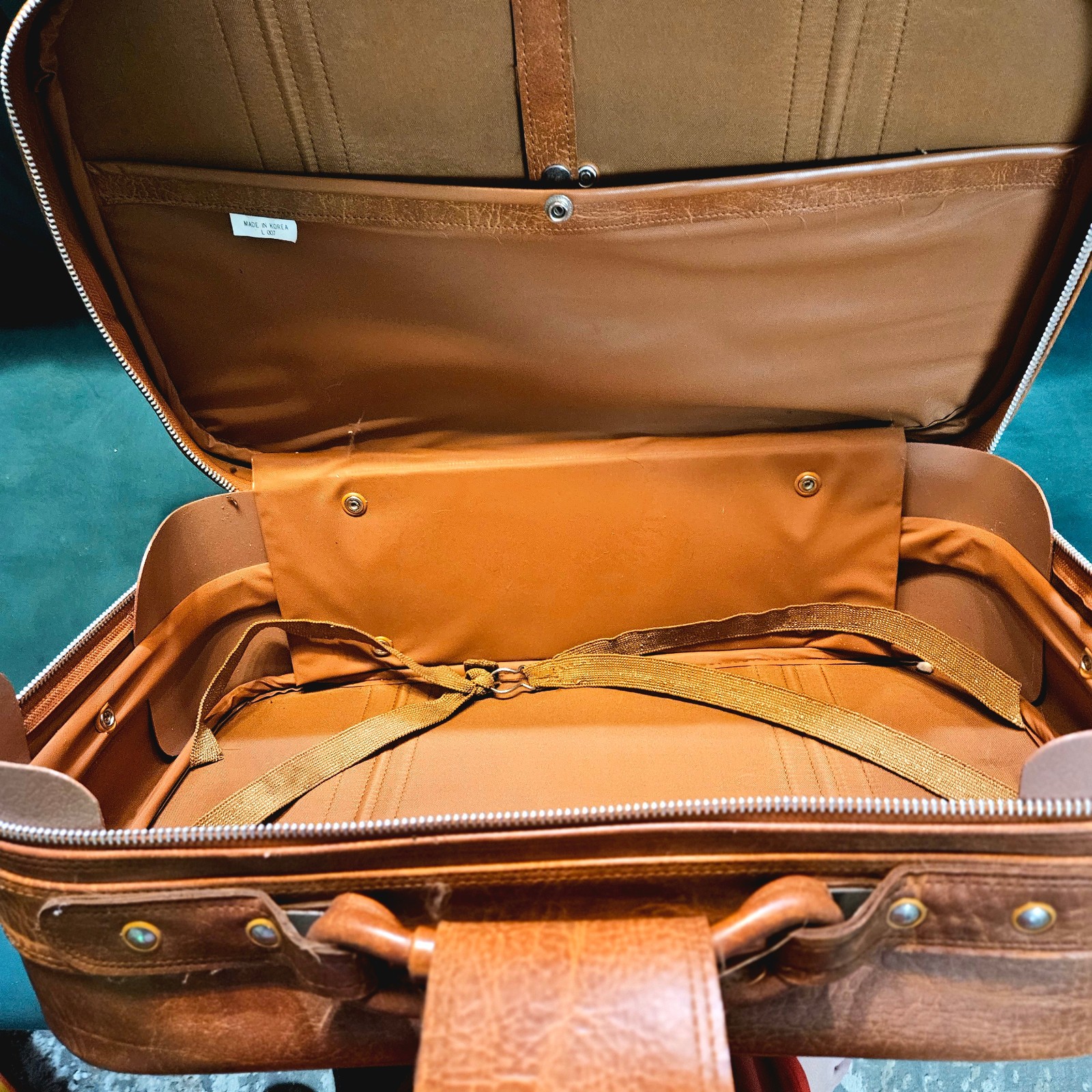 New Vista Soft Faux Leather Luggage , 22″LX14″WX7″H, Vintage Suitcase