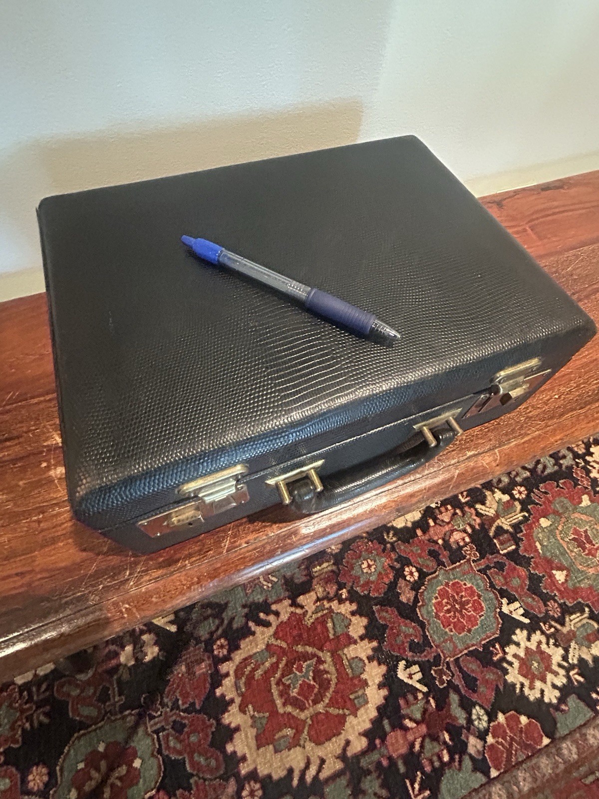 Antique Small Luggage Case … Jewelry Vanity Case, Leather Brass No Key