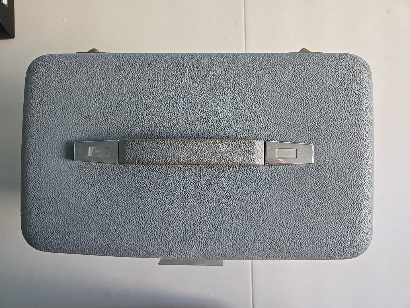 Vintage Sears Forecast Blue Travel Train Makeup Hard Case NO KEY