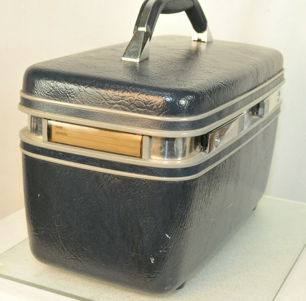 Vintage Samsonite Profile II Carryon Train Makeup Case Tray and Mirror Blue