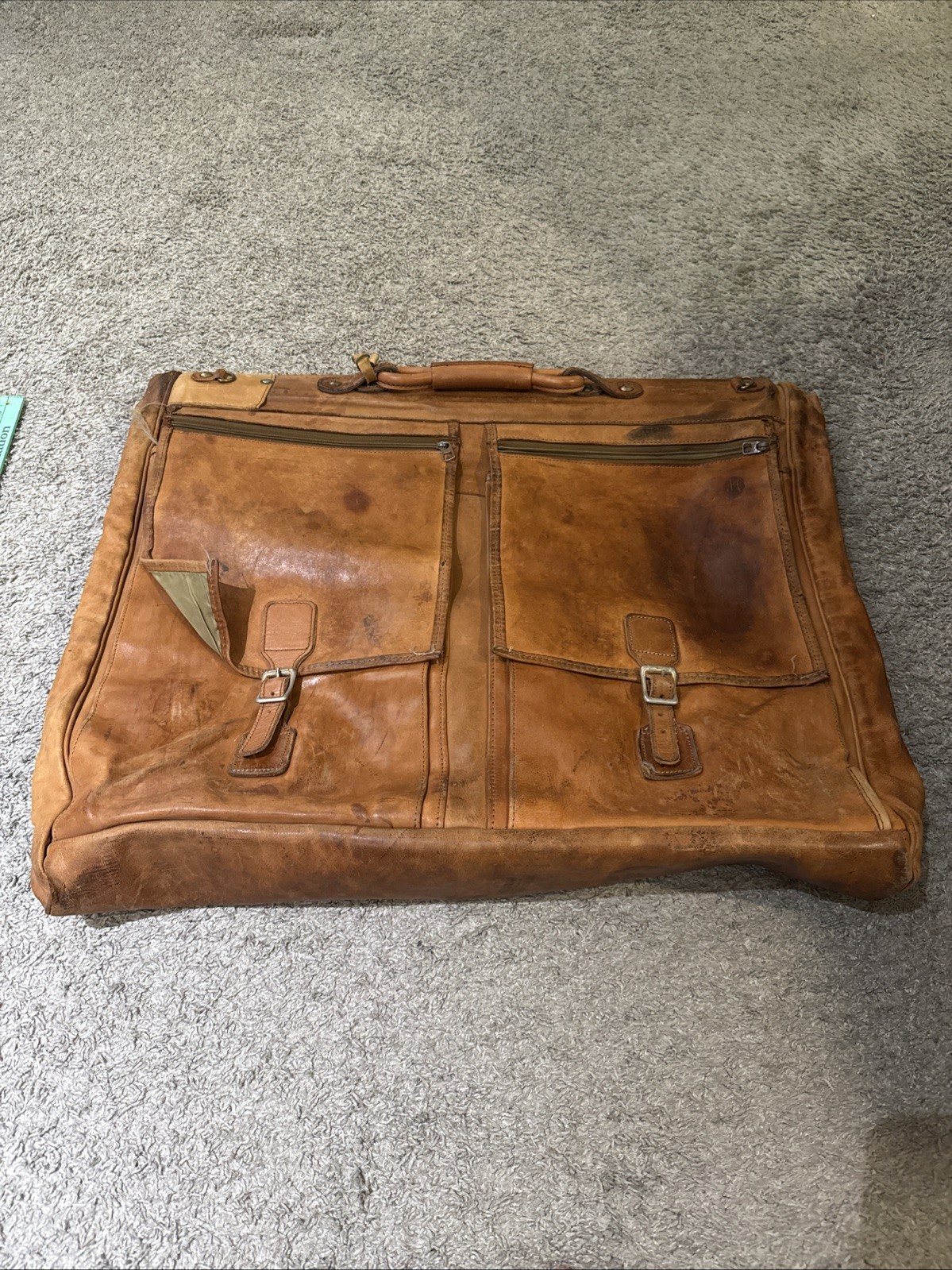 Vintage Hartmann Luggage Leather And Nylon Suit Bag