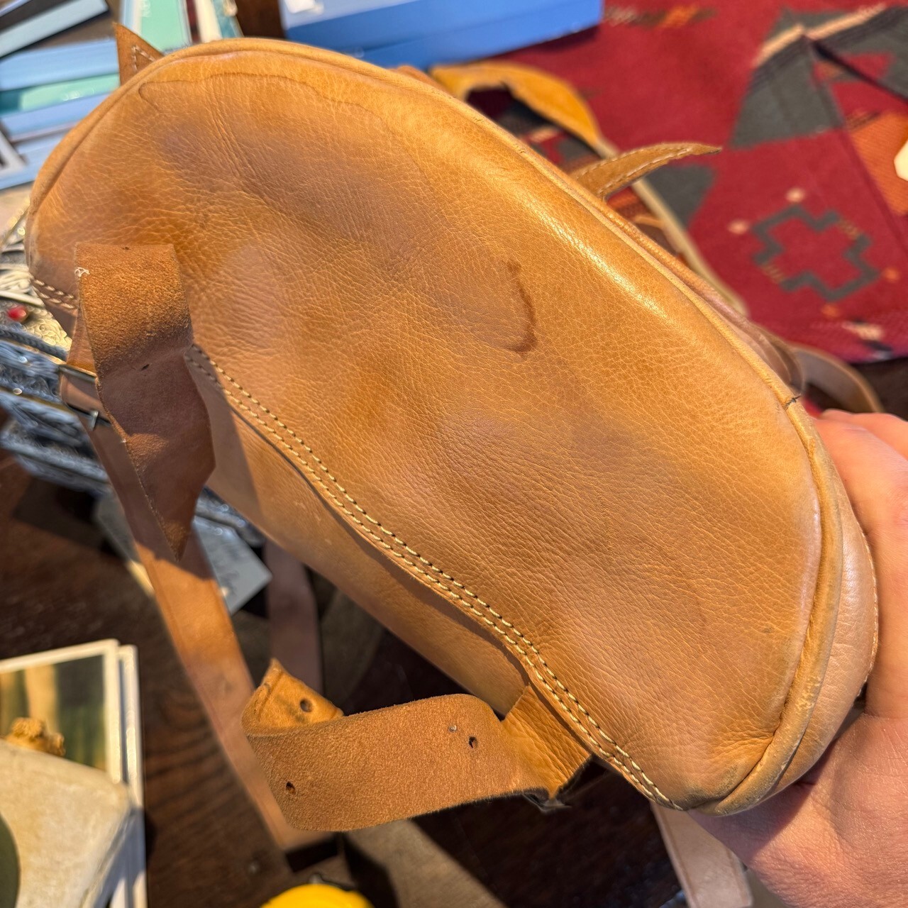 Leather and Carpet Rucksack Backpack from Marrakech Morocco