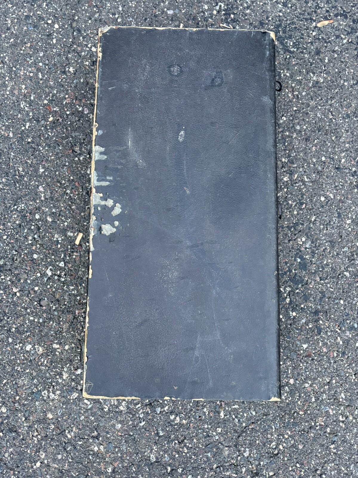 Vtg Excelsior Battered Distressed Wood Suitcase Black 24” X 12” X 7” Wedding