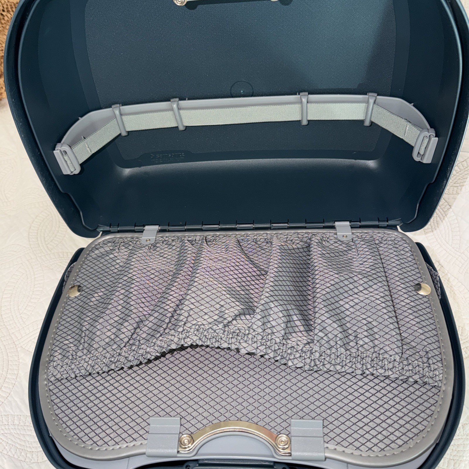 VTG Samsonite Epsilon Train Beauty Travel Case Teal Hard Shell Combination Lock