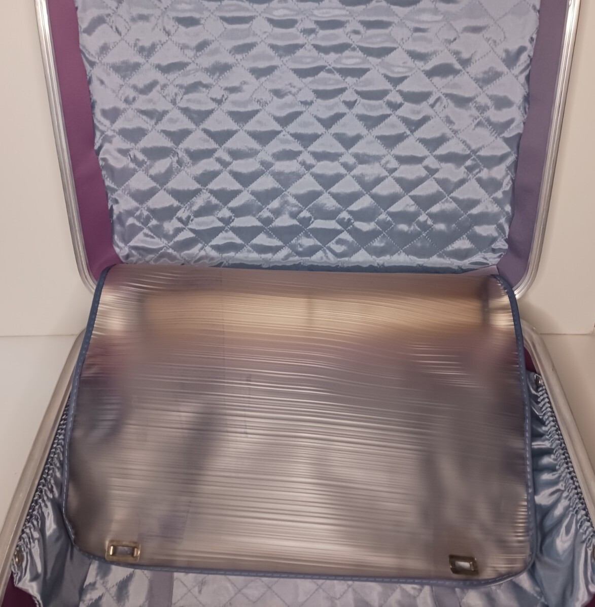 ✈️VINTAGE RETRO AIRWAY INDUSTRIES BLUE HARD SHELL SUITCASE LUGGAGE RAINBOW