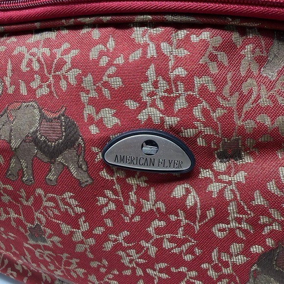 Rare American Flyer Luggage BudapestPersonal Bag Metalic Red Carry on