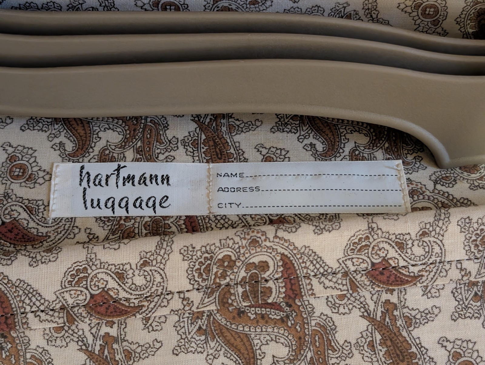 Vintage Hartmann Hard Shell Leather Suitcase Dark Brown / Paisley 26″x20″