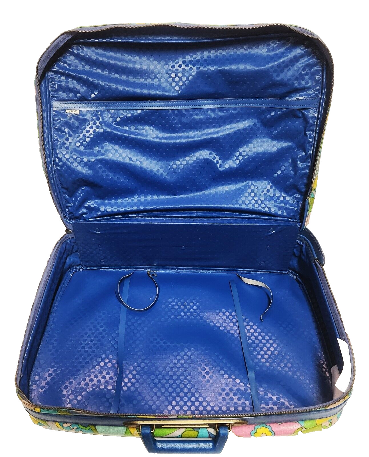 Vintage 1960’s Psychedelic Mod Carry On Suitcase Made In Japan 20″ x 14″ x 6″