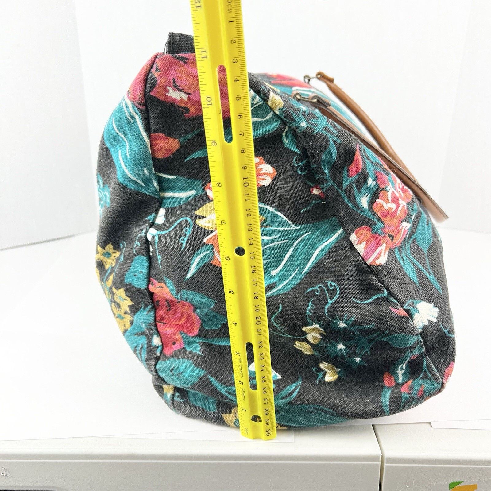 Vintage Gitano Floral Tapestry Weekender Duffle Bag With Leather Straps 90’s