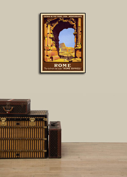 “Rome Express” Arch of Titus Coliseum 1920s Vintage Travel Poster – 18×24