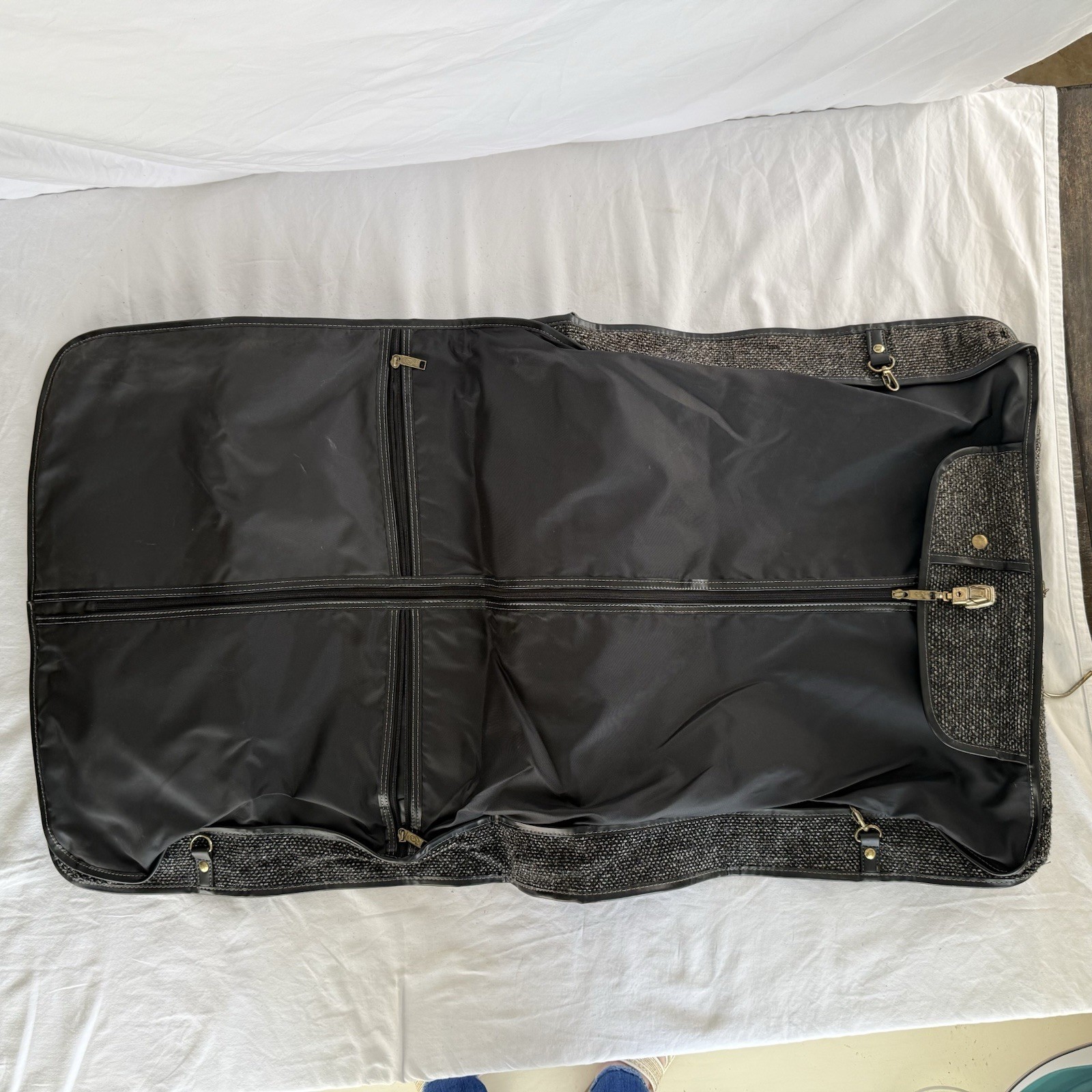 Vintage Oscar de la Renta Tweed Garment Bag H. Rosenfeld Designer Travel Bag