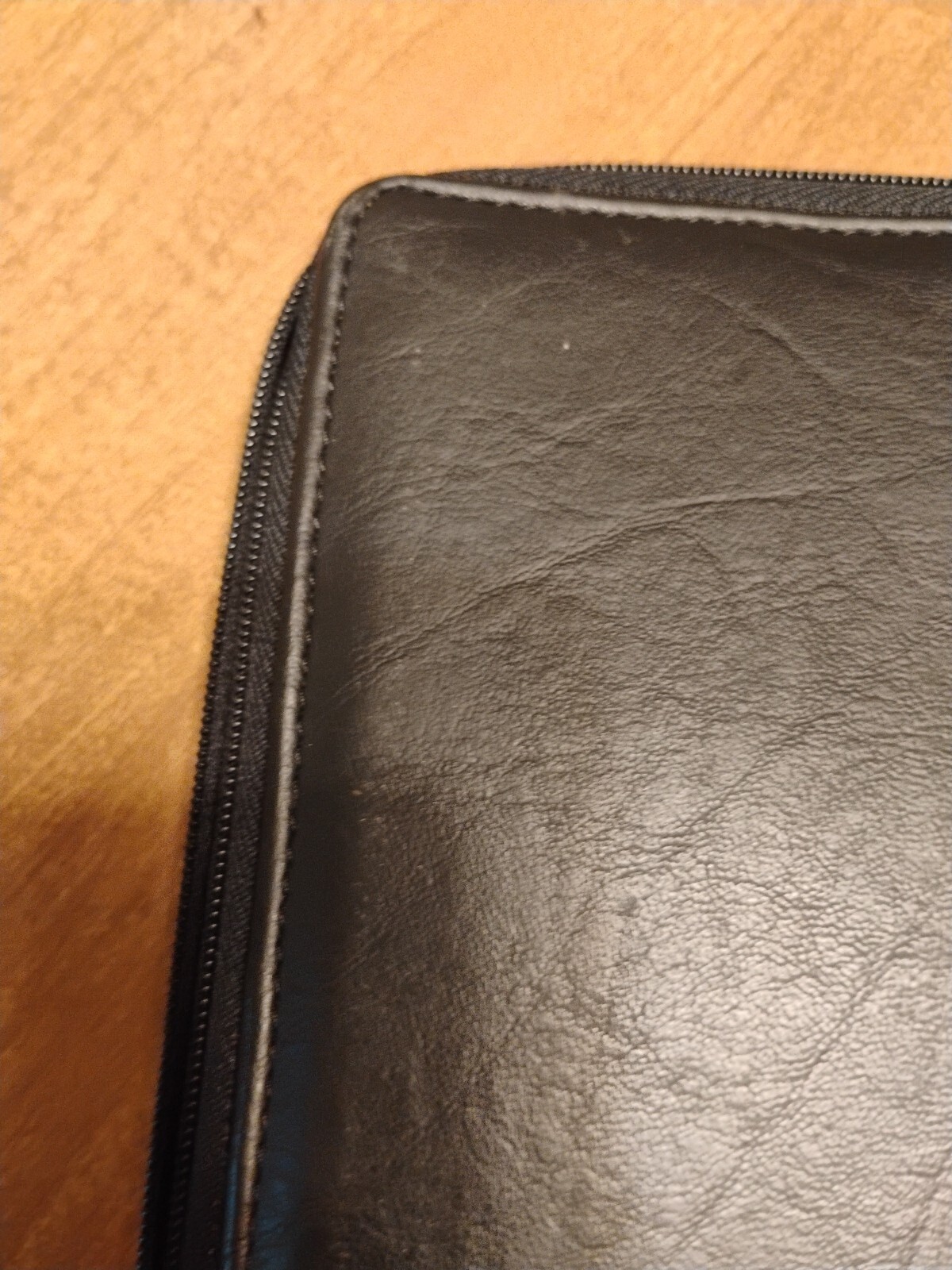 Vintage Delta Vacations Travel Case Black Leather Zipper Close Unique USA Nice