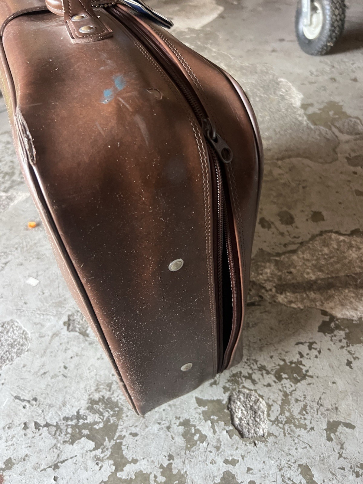 American Tourister Vintage Leather Suitcase Brown 4 Pieces Luggage Set Travel