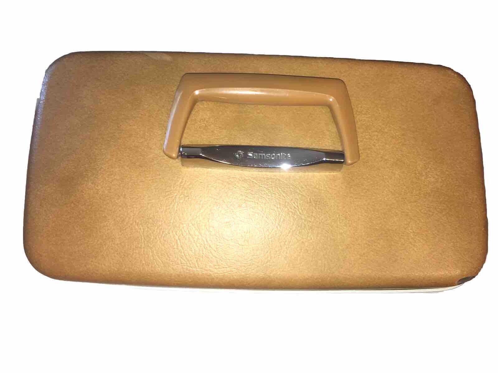 Vintage Samsonite Silhouette Yellow/Marigold Train Case Make-Up Travel w/Tray
