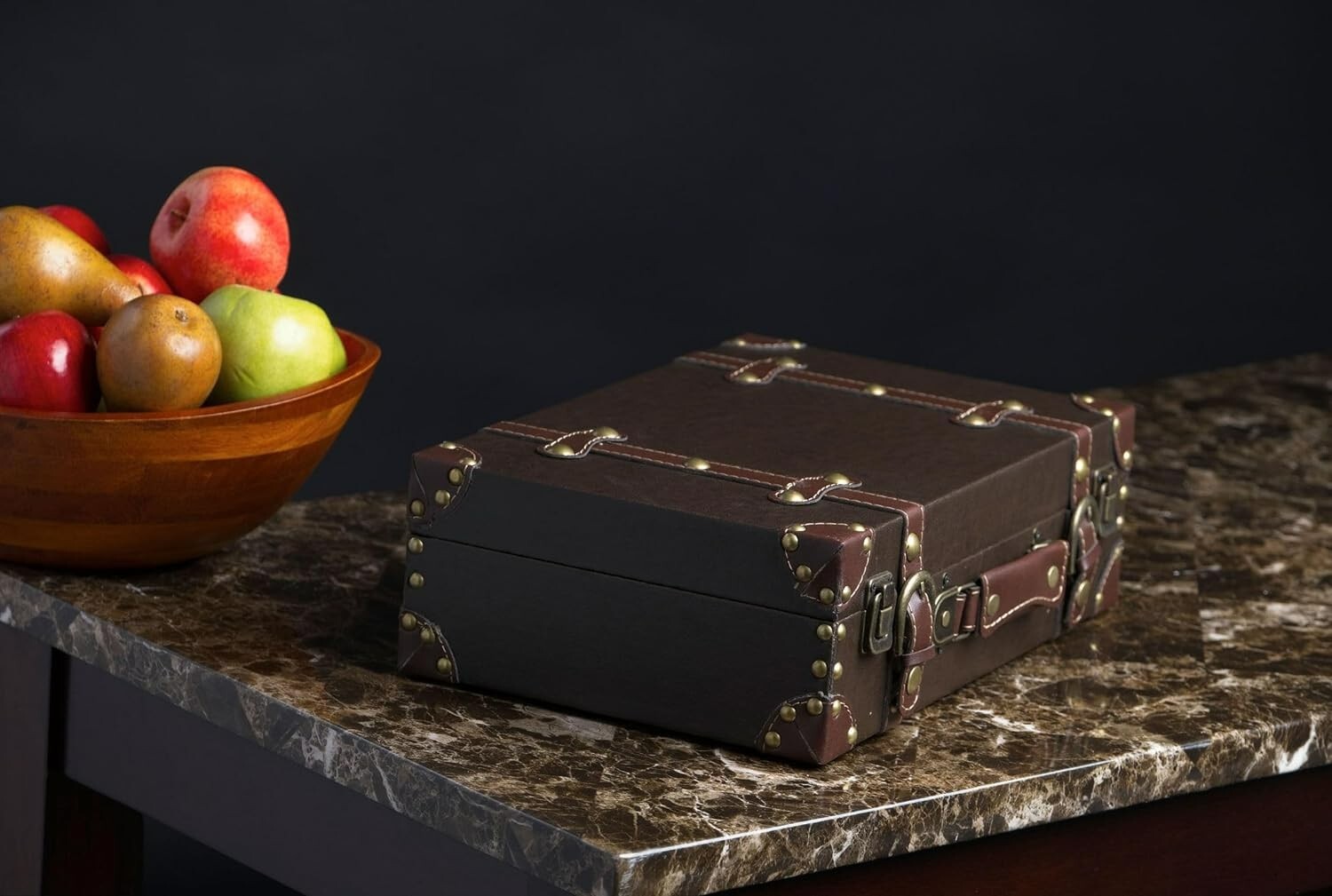 Vintage Suitcase Trunk Train Case Leather Suitcases Retro Antique Luggage Decor
