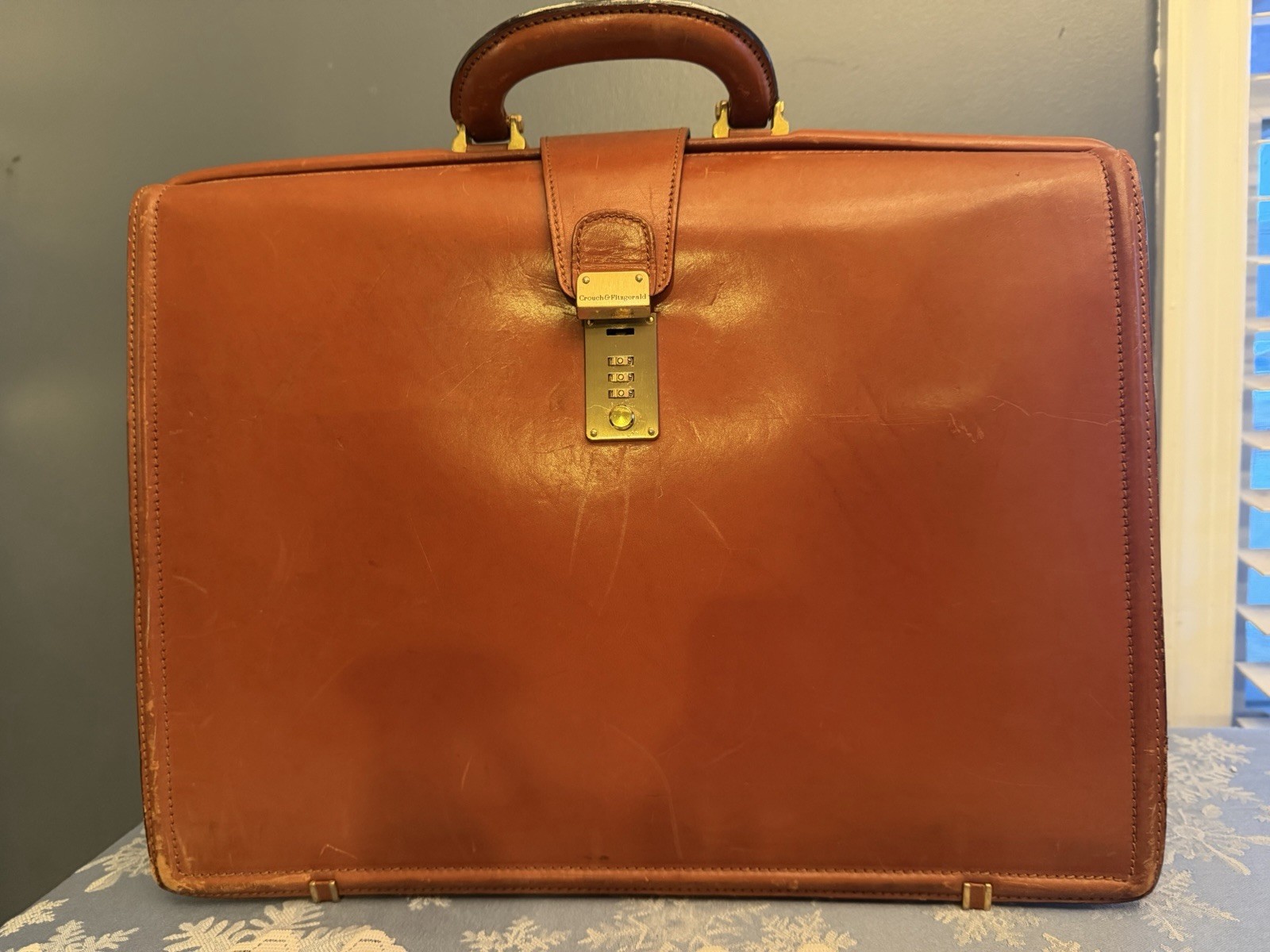 VTG Crouch & Fitzgerald Made In Italy By Briefcase Brown Leather Luggage