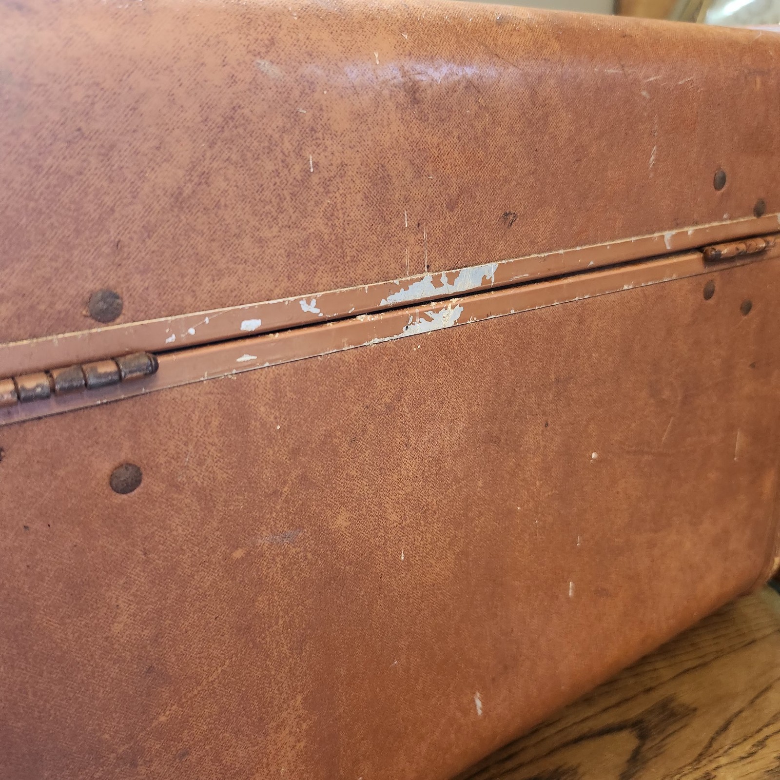 Vintage Samsonite Streamlite Train Case Brown Hard Shell Makeup Travel Case