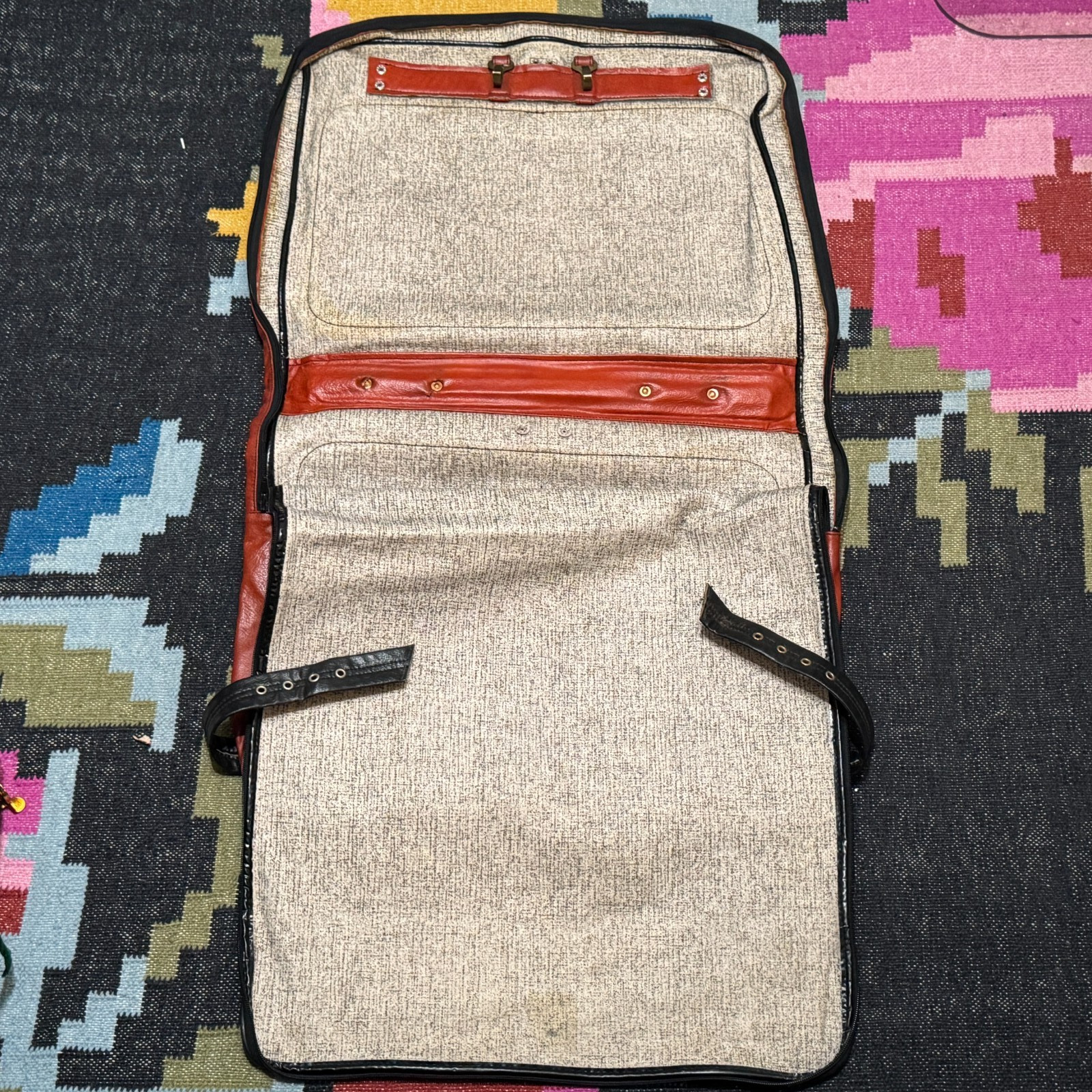 Adidas Garment Travel Luggage Bag, Burnt Orange, Vintage