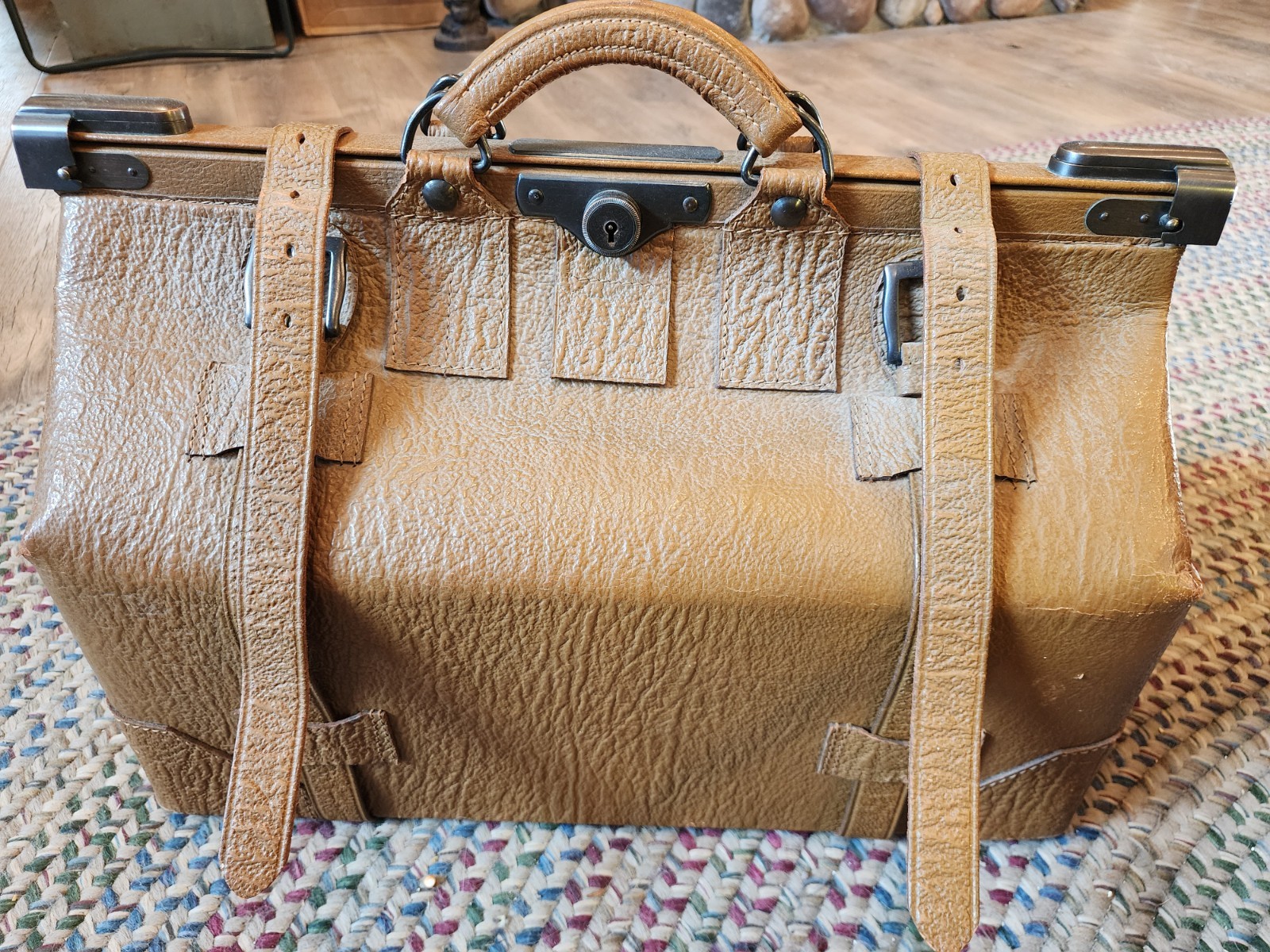 Atg Rare Austrian 1890-1910s Leather Doctors Bag Travel Luggage Gladstone Valise