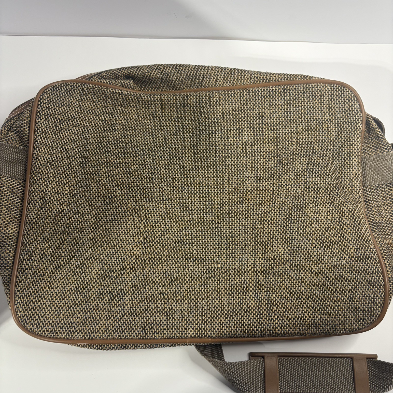Vintage Jaguar Tweed Bag Travel Lightweight With Strap Strong Carry On 1980’s