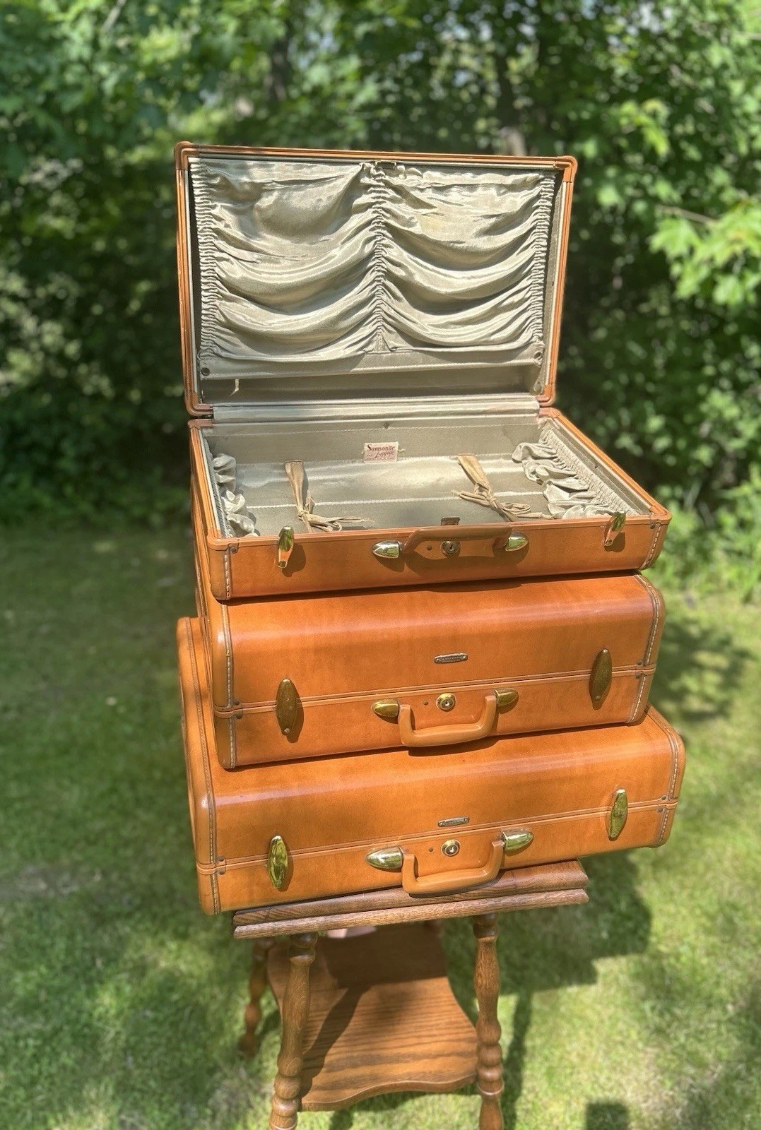 GORGEOUS VINTAGE SAMSONITE! Hardside Luggage Set-3 Camel Color By SHWAYDER BROS