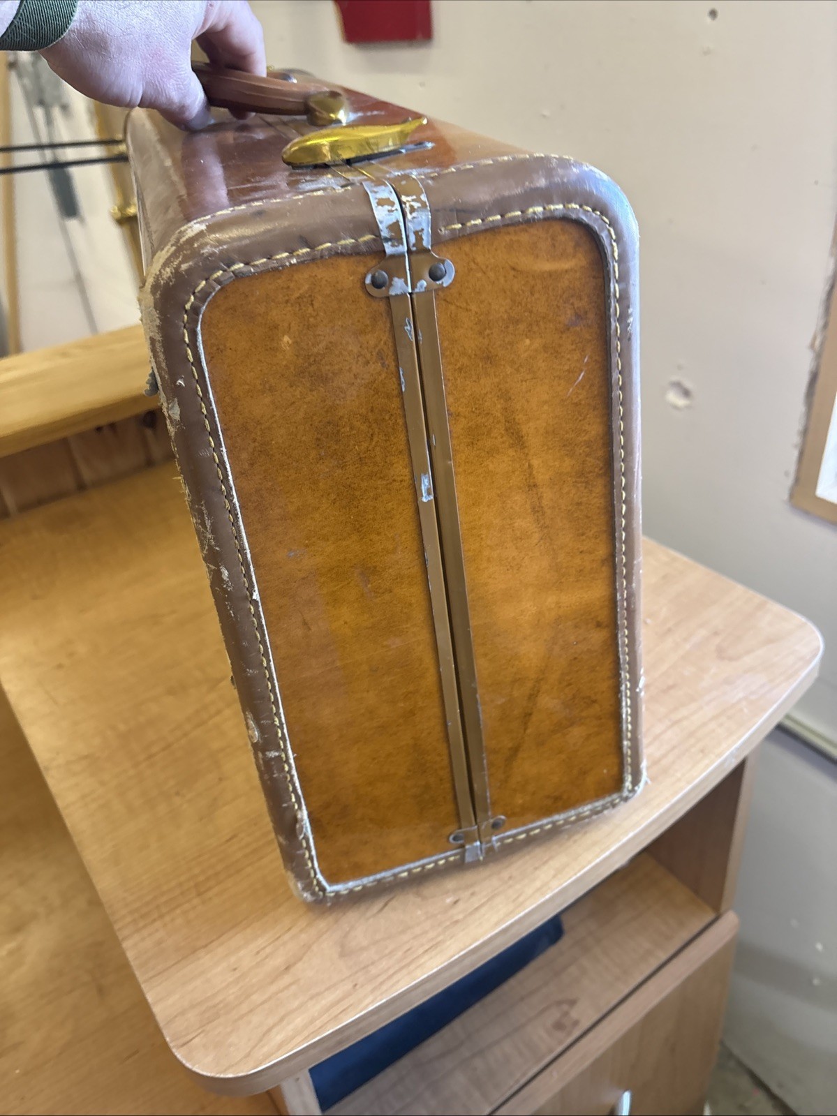 VTG Samsonite Streamlite Hard Suitcase Luggage Brown Tan 21″ x 13”x 7 1/2″ 🔥