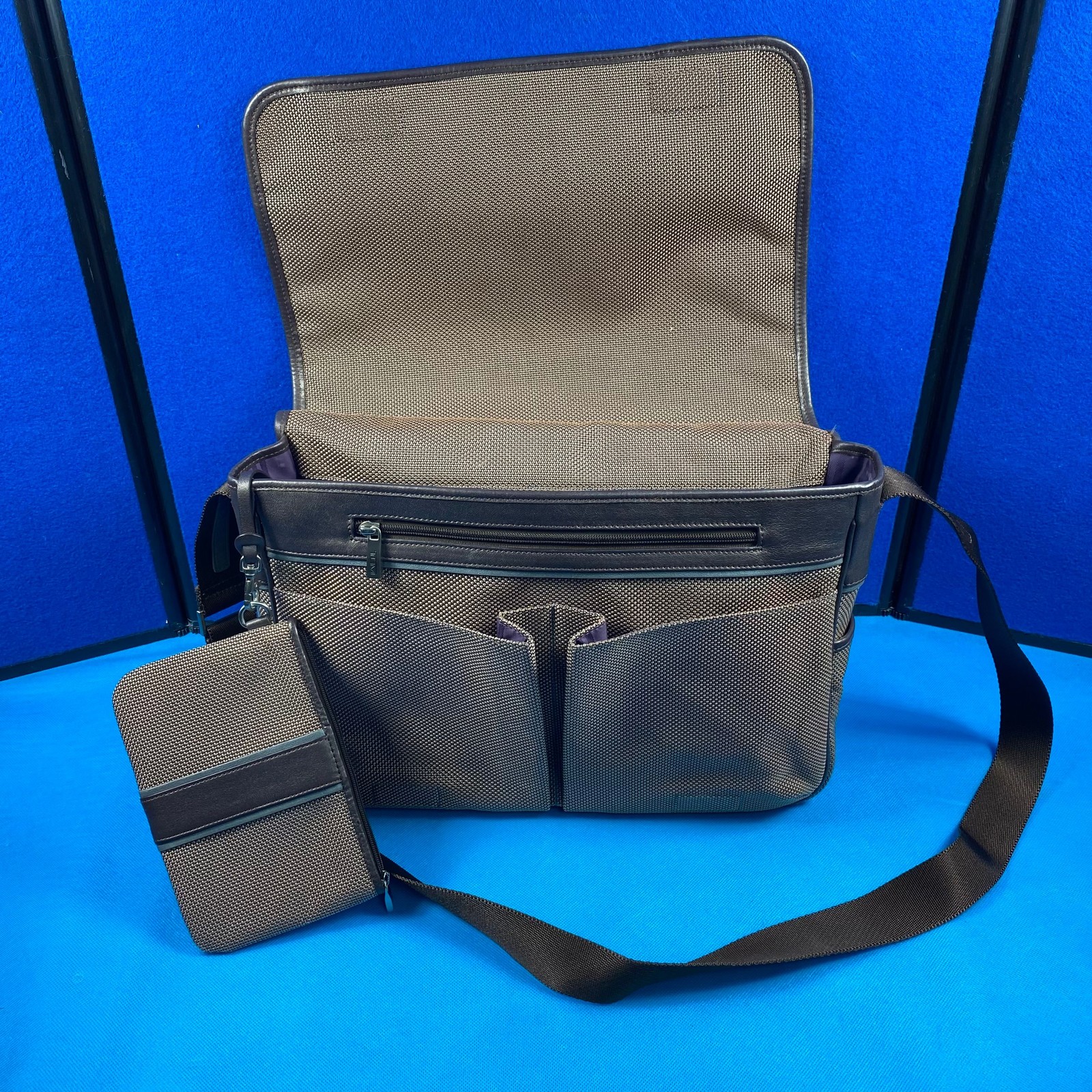 Tumi Bag W/Mini Wallet – Brown/Purple