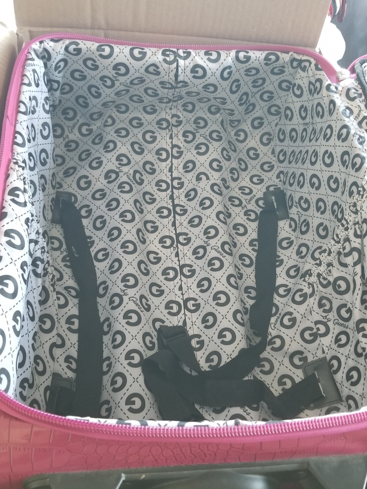 Vintage G by Guess Faux croc pink luggage carry on