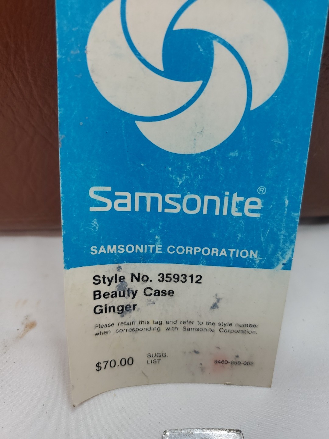 Vintage Samsonite Silhouette Train Makeup Vanity Case Mirror & Key Ginger Color