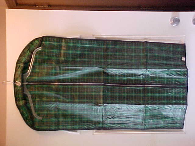 vintage vinyl travel 2-suiter bag green plaid tartan comes in original package