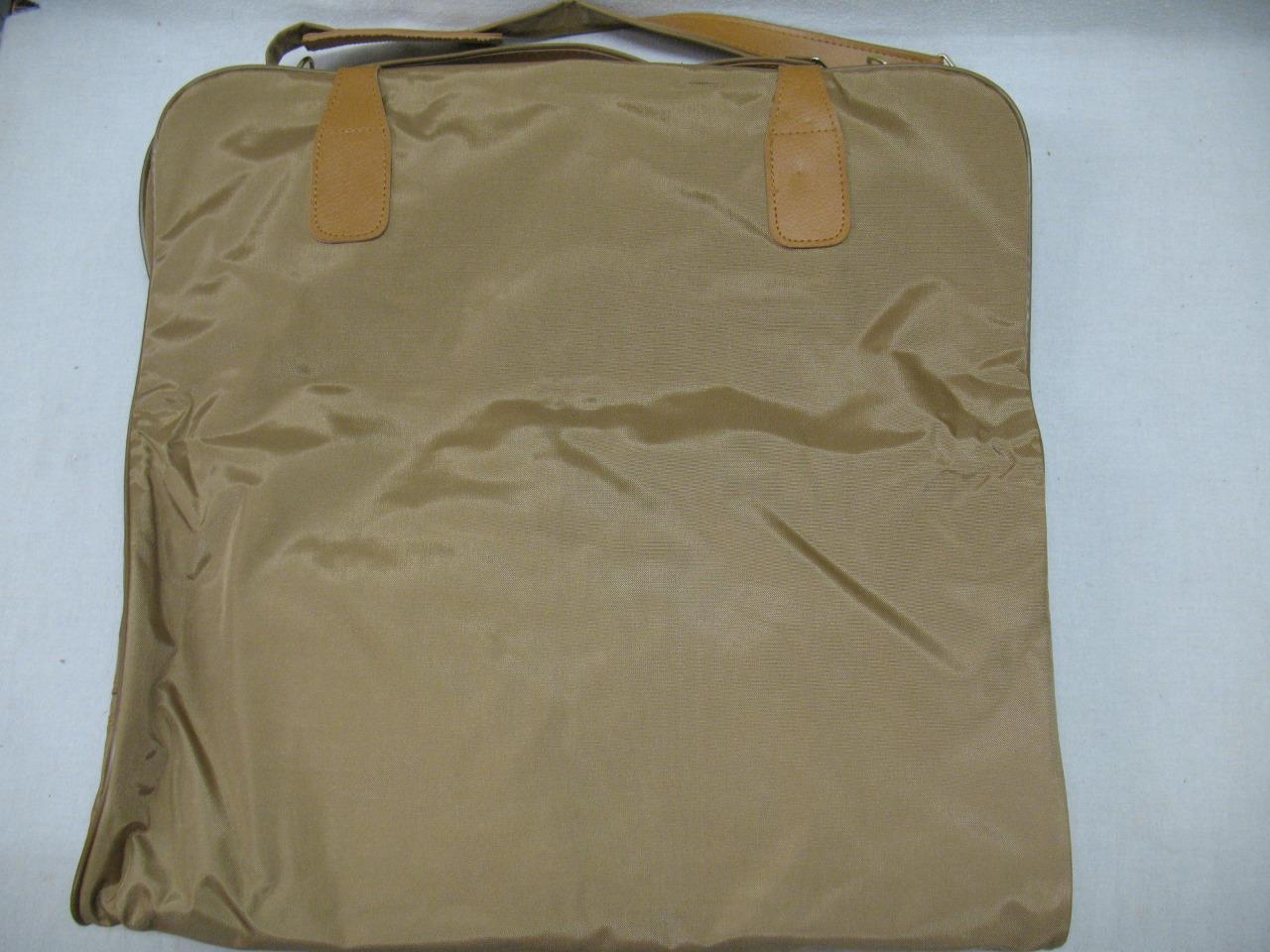 Vintage 1980s Samsonite 2-pc Luggage Set Garment Bag + Carry-on Shoulder Bag Tan