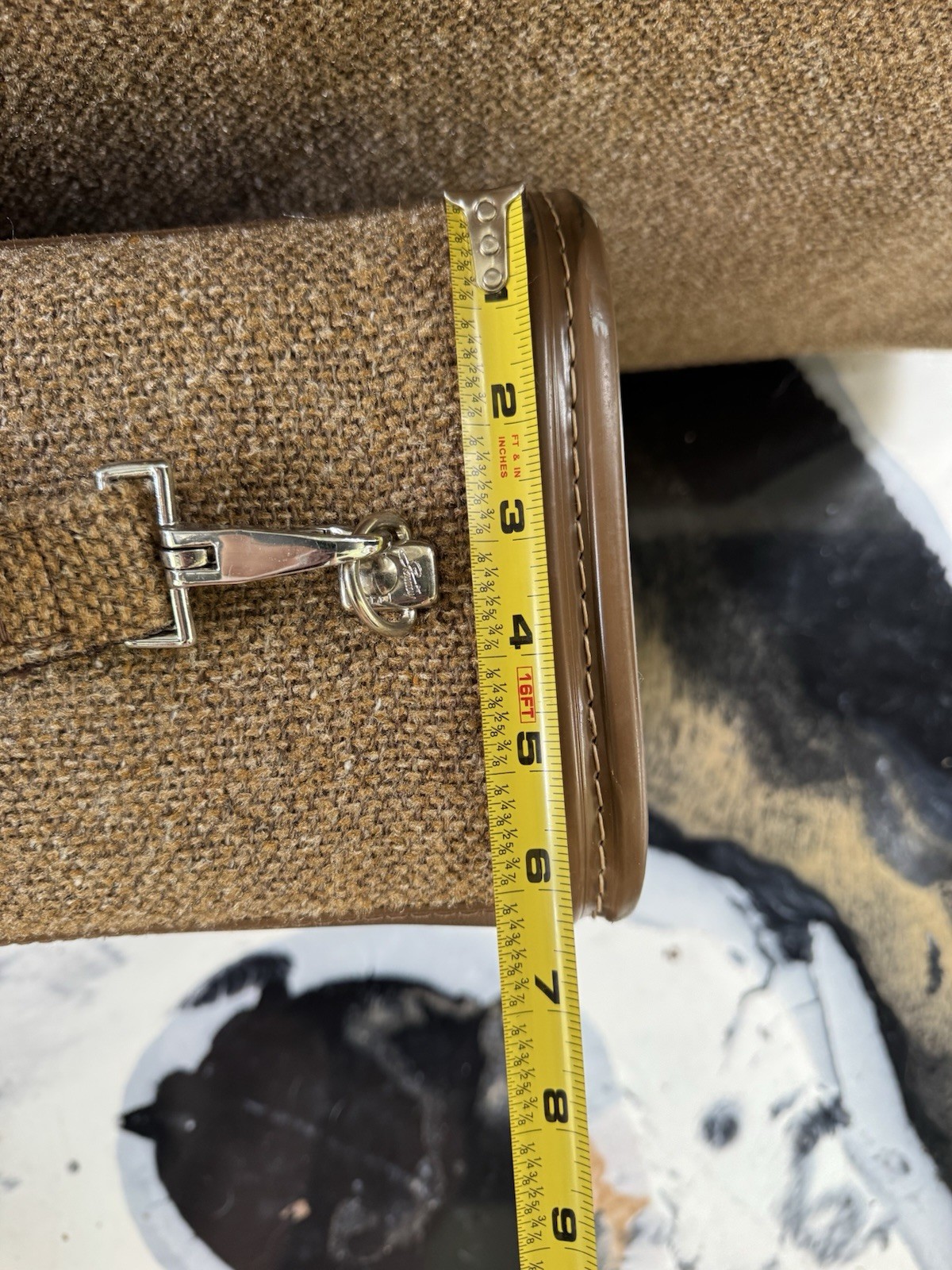 Vintage 1970s Skyway Tweed Luggage Set Brown Textured With Leather Like Trim Key
