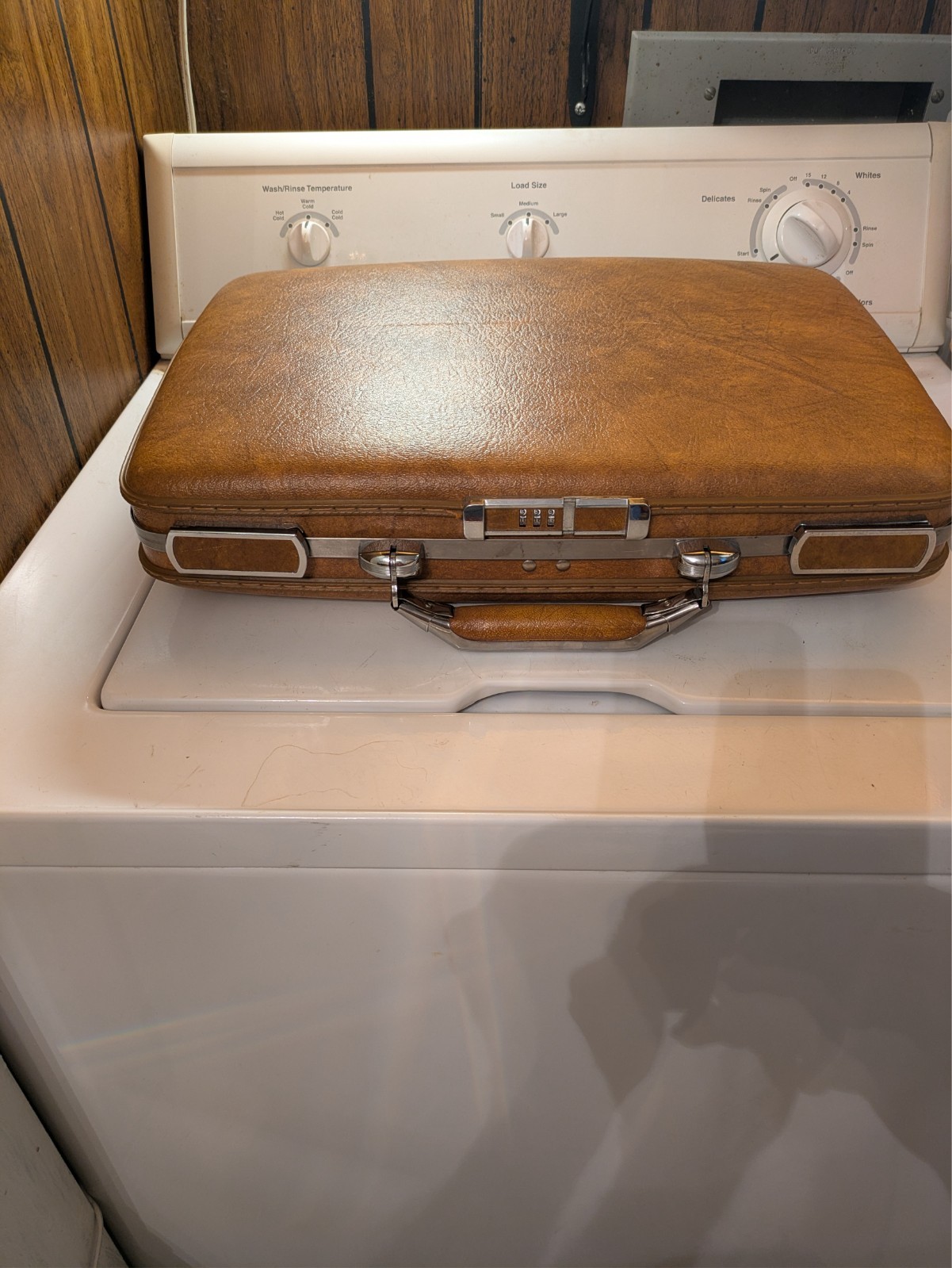 Vintage American Tourister Hard Shell Briefcase Marble Brown Attache Case MCM
