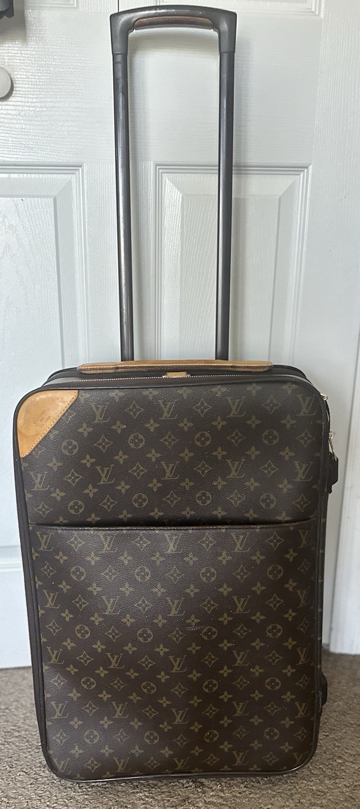 Louis Vuitton Carry-On Pegase 55 Monogram Canvas Suitcase On Wheels
