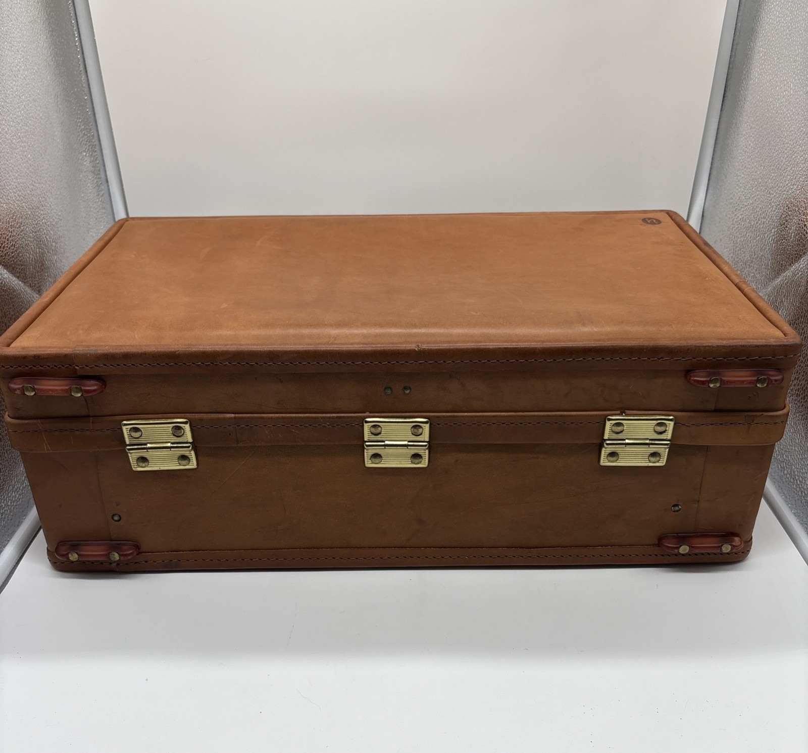 Vtg Hartmann Luggage 747 Belted Brown Leather Lined 18x11x7 Original Tags