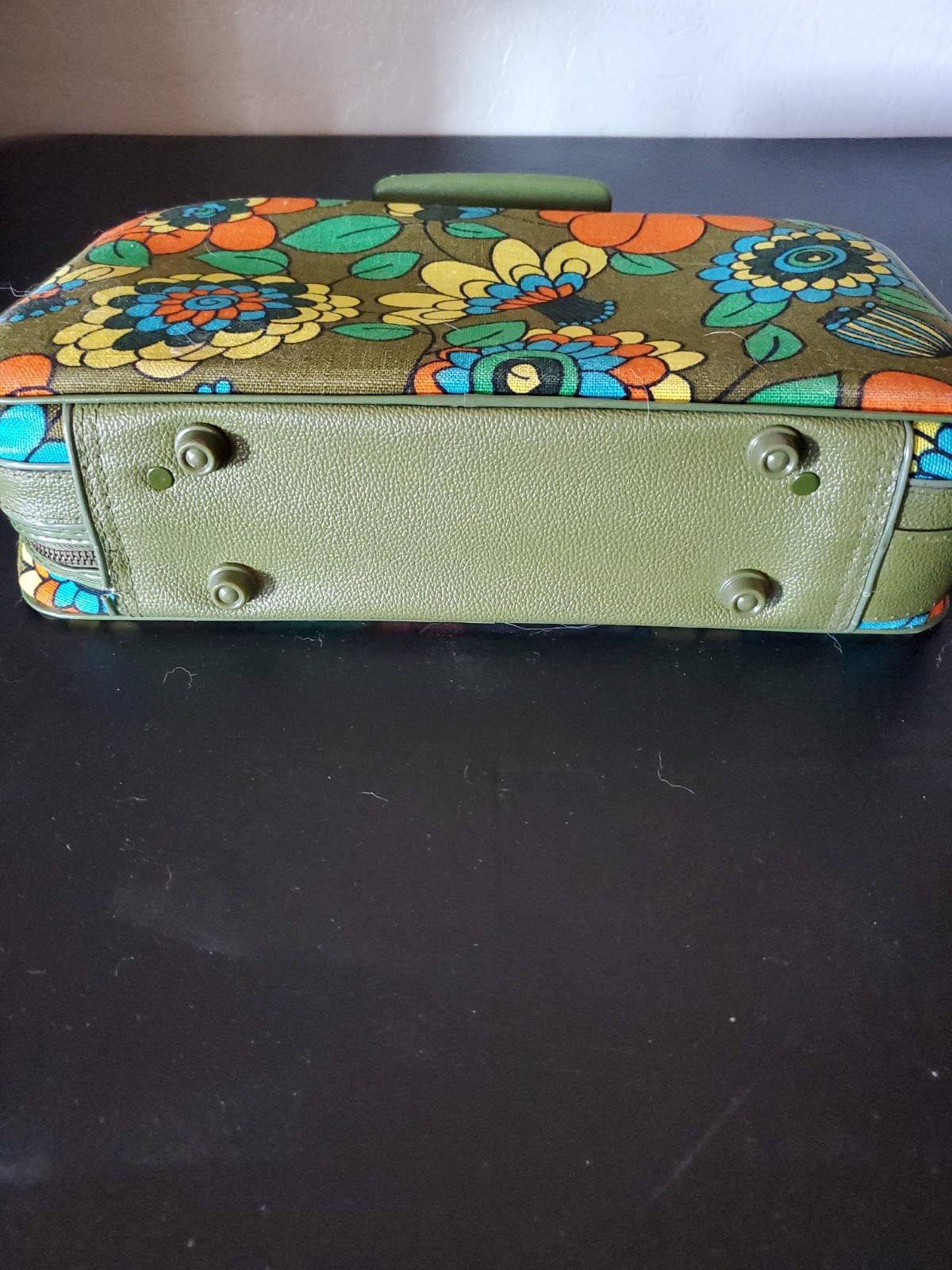 Vtg Bantam Mini Suitcase Overnight Carry-on Retro Floral Hippie Boho Has Key