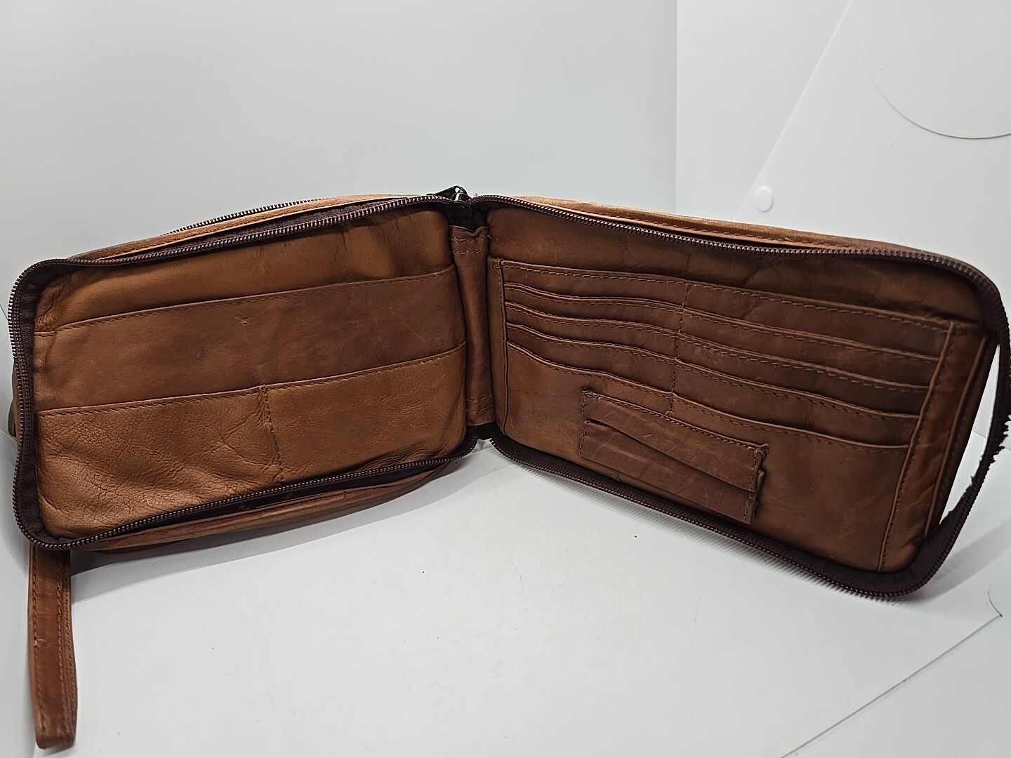 Vintage All Leather Garment Bag Hand Elwallet Bag One of a Kind