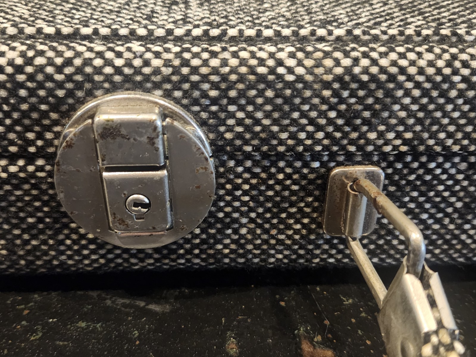 RARE~Vintage New~Stebco~BRIEFCASE~PORTFOLIO~Tweed Exterior~Vinyl Coated Interior