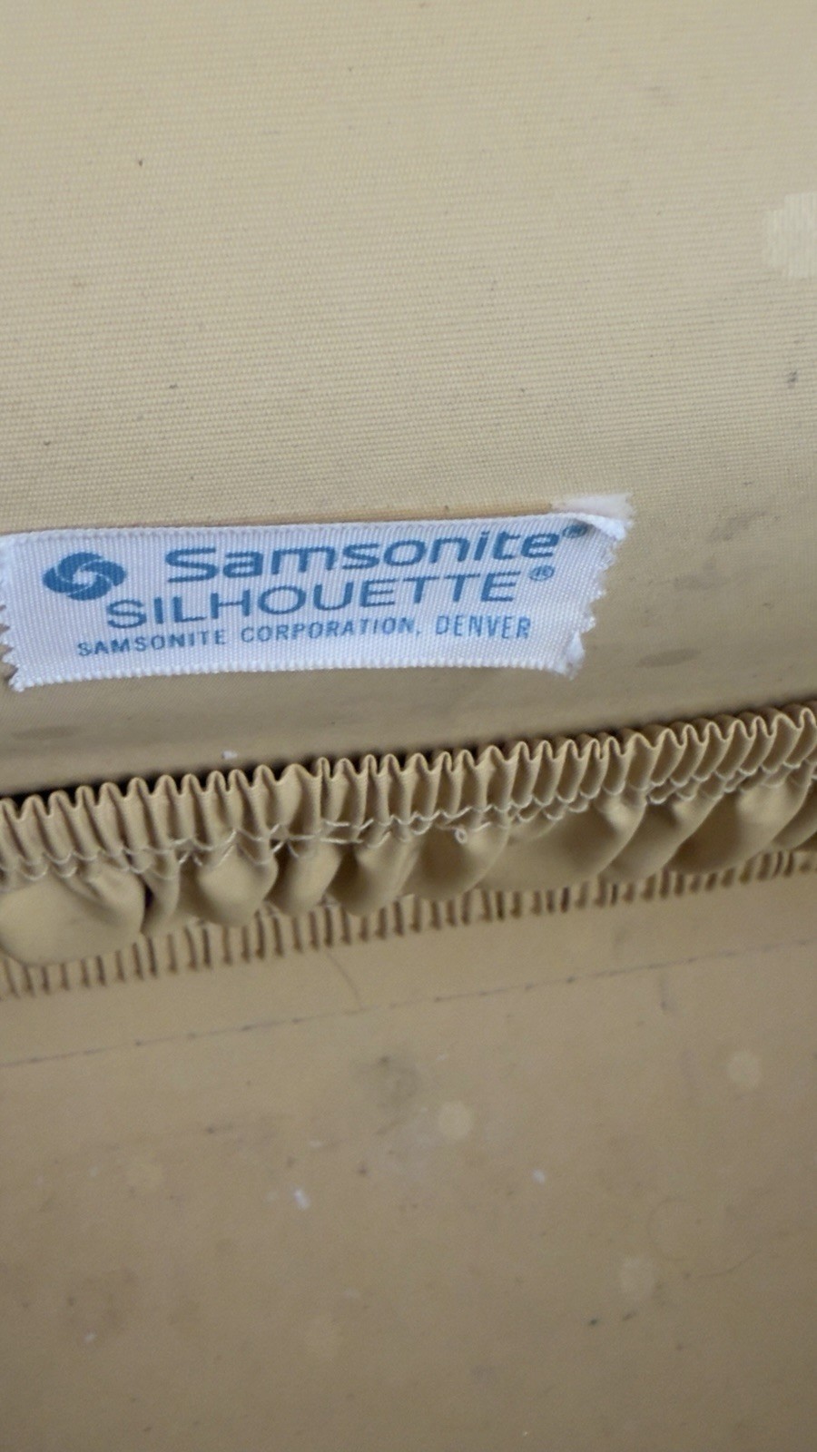 Vtg Samsonite Silhouette Train Case Luggage Makeup Tray Mirror Beige Travel Tote