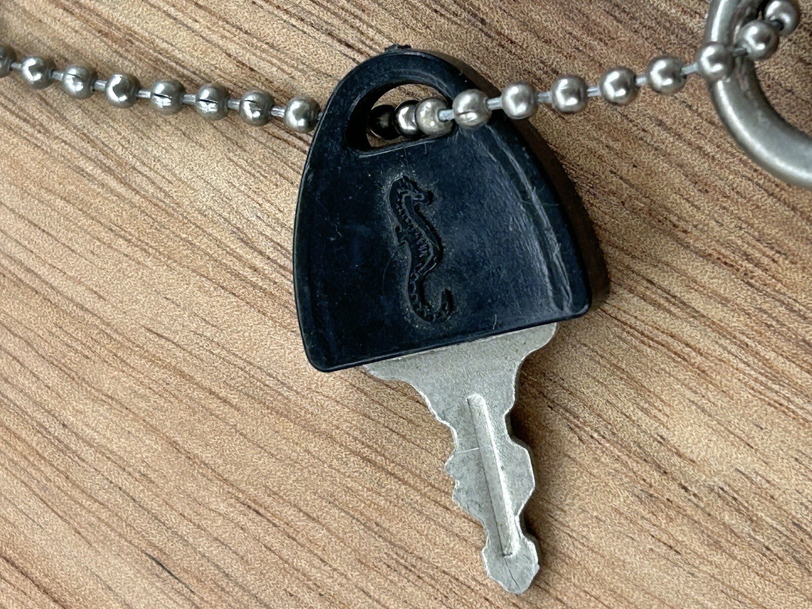 Vintage Atlantic Luggage Lock and Key Set With Engraved Seahorse