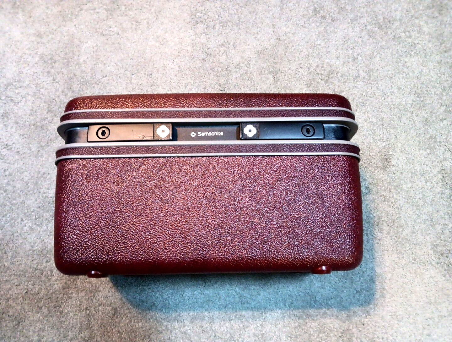 Vtg Samsonite Profile Beauty Train Case W/ Keys MakeUp Hardshell Luggage Maroon
