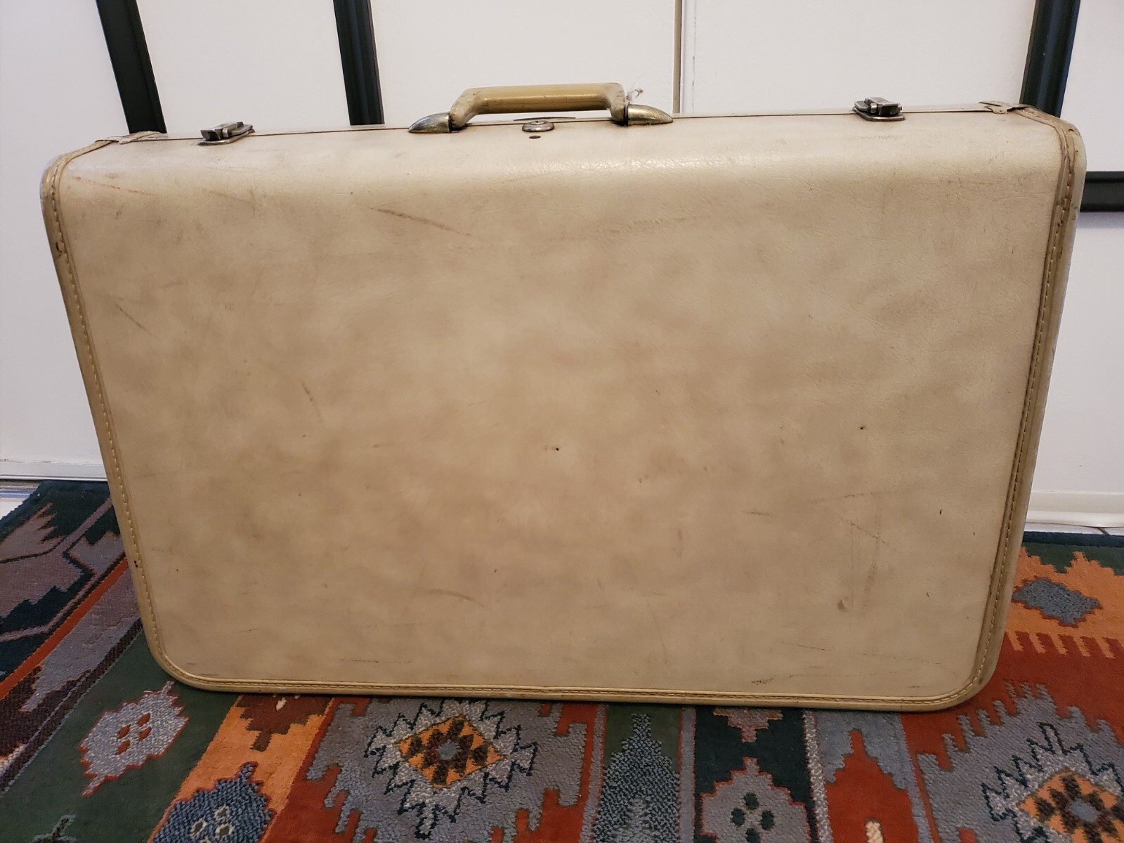 J.C. Higgins Sears Ladies 2 Piece Luggage Set Vintage 1950s White
