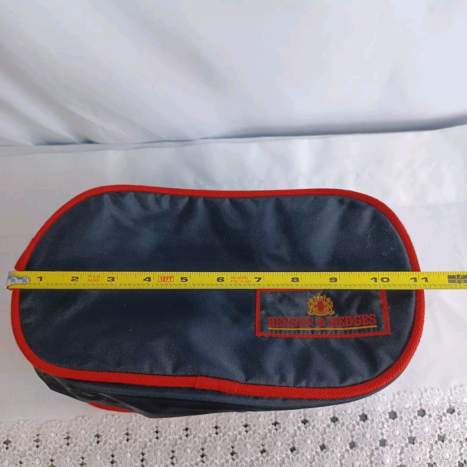 Vintage Benson & Hedges Travel Toiletry Bag Black Red Nylon Tobacco Advertising