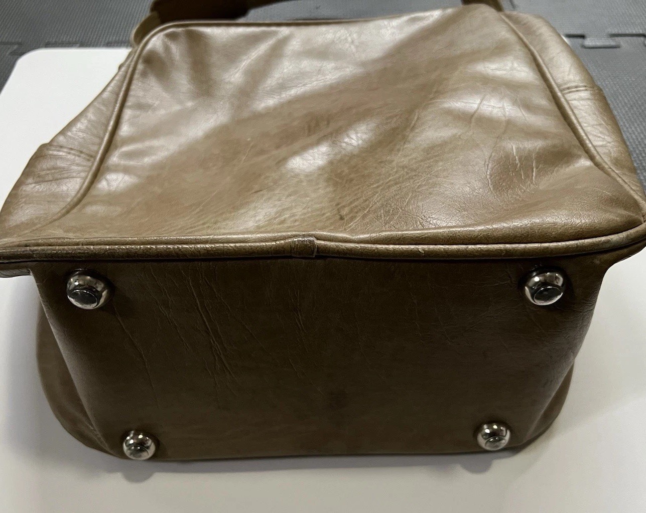 Vintage Samsonite Sonora Brown Faux Leather Shoulder Bag 1970s Travel Carry-on