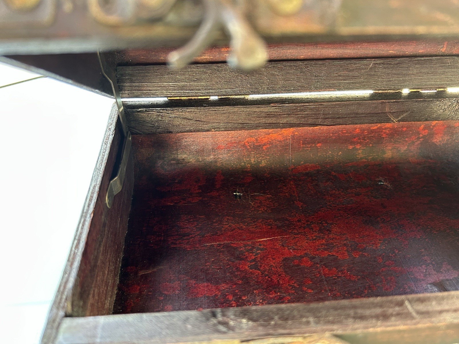 Vintage-Inspired Hard Decorative Suitcase Trunk Wood Faux Leather 12×7 1/2×5