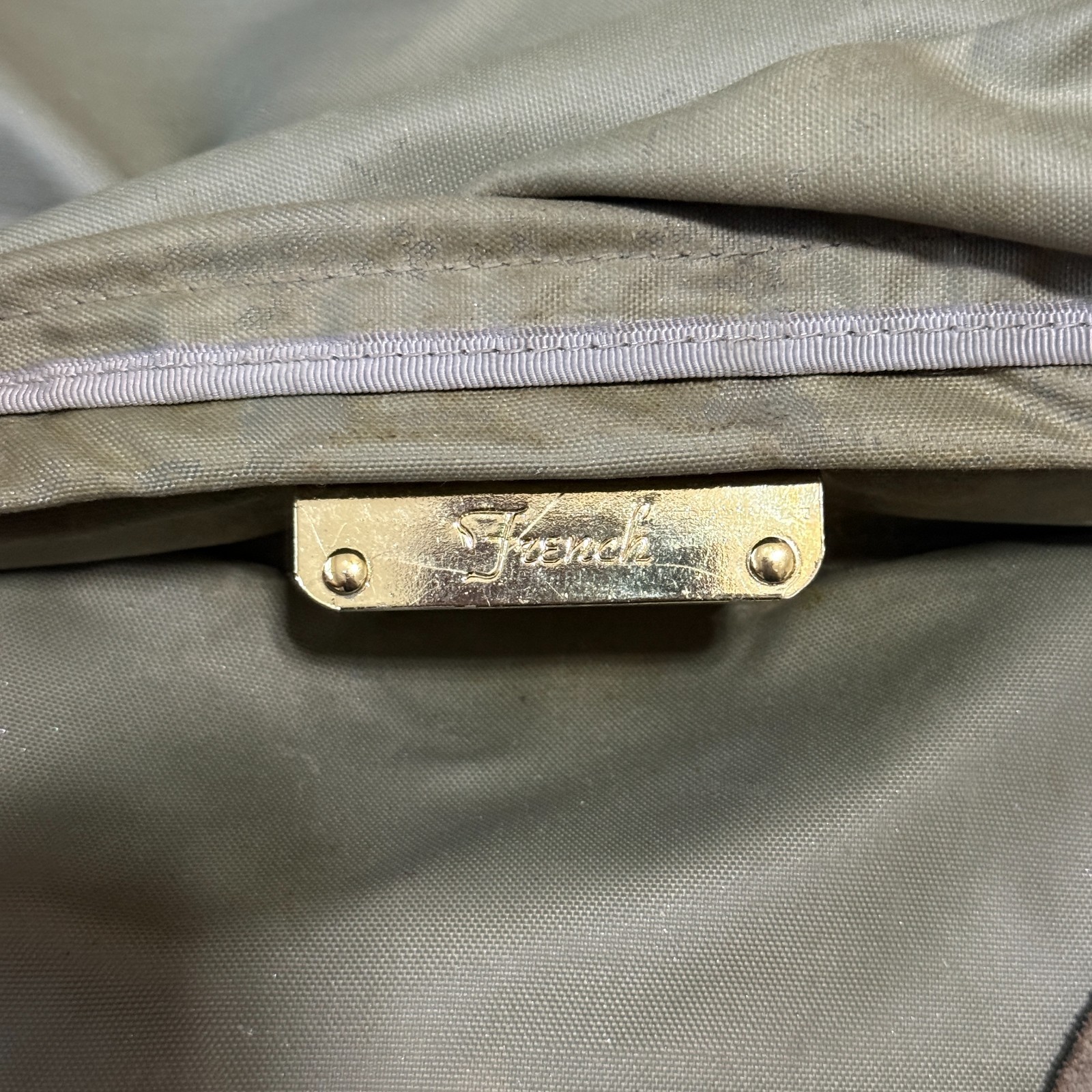 French Luggage Co Garment Bag Floral Tapestry Vintage Clothes Bag Leather Trim
