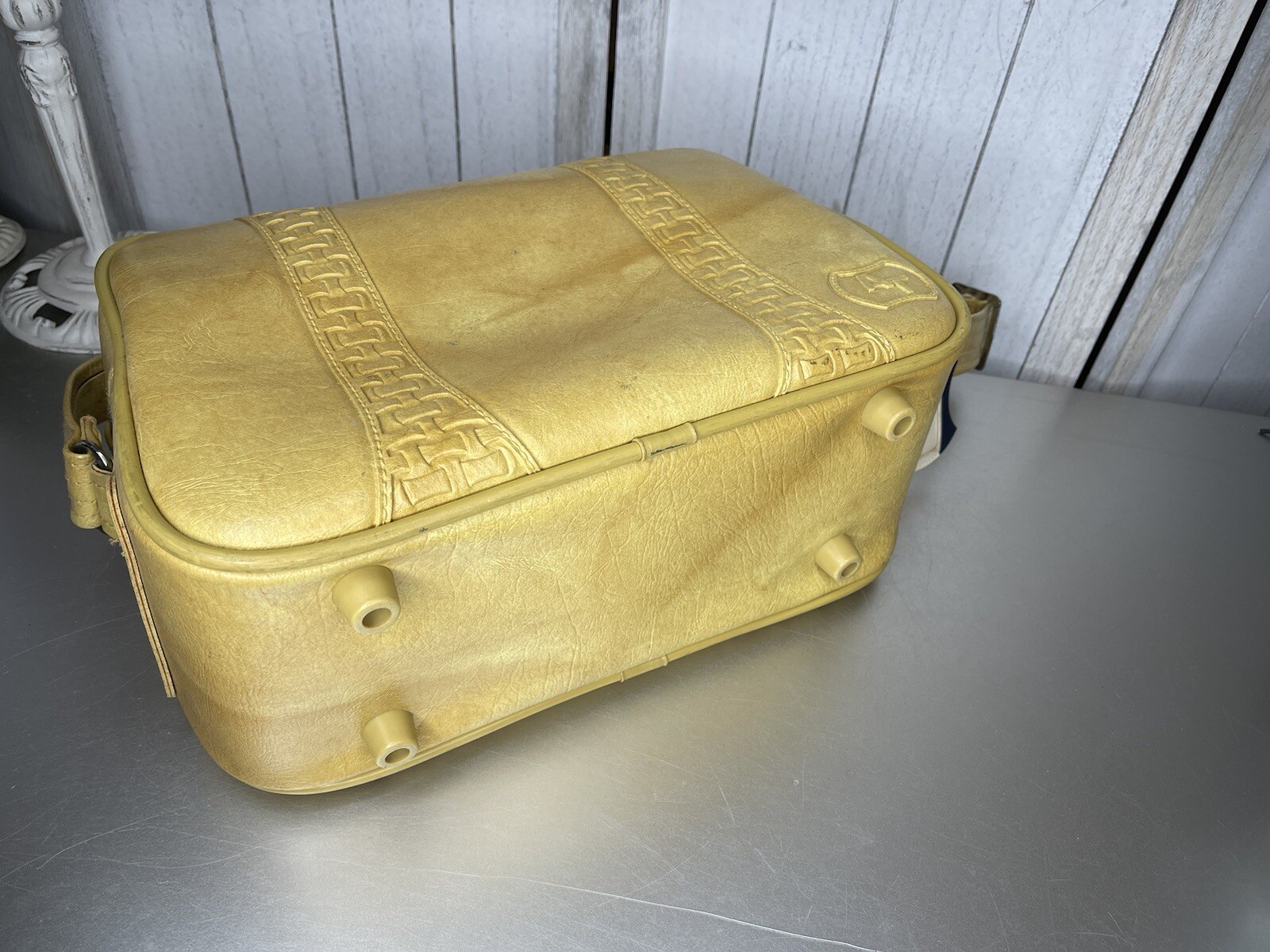 Vintage 70s American Tourister HARVEST GOLD Carry On Travel Bag Weekender Retro