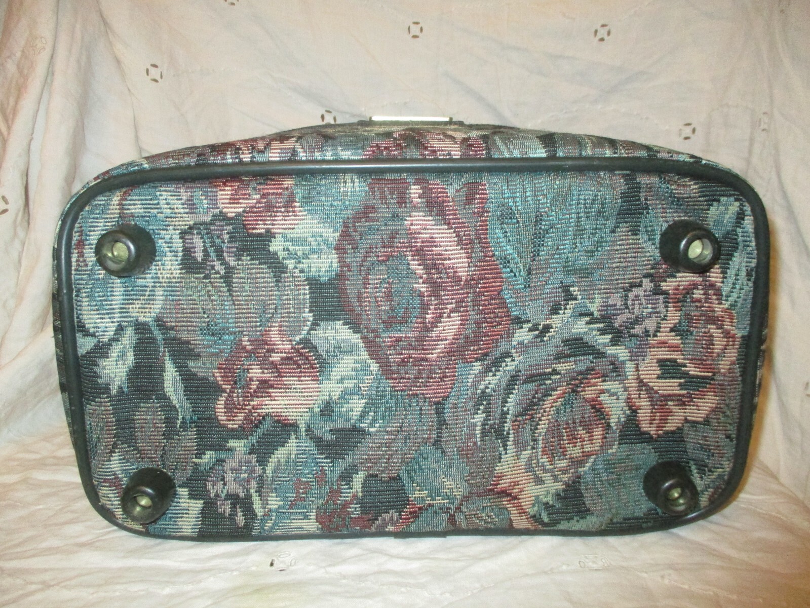 Hampshire vintage retro tapestry overnight travel bag